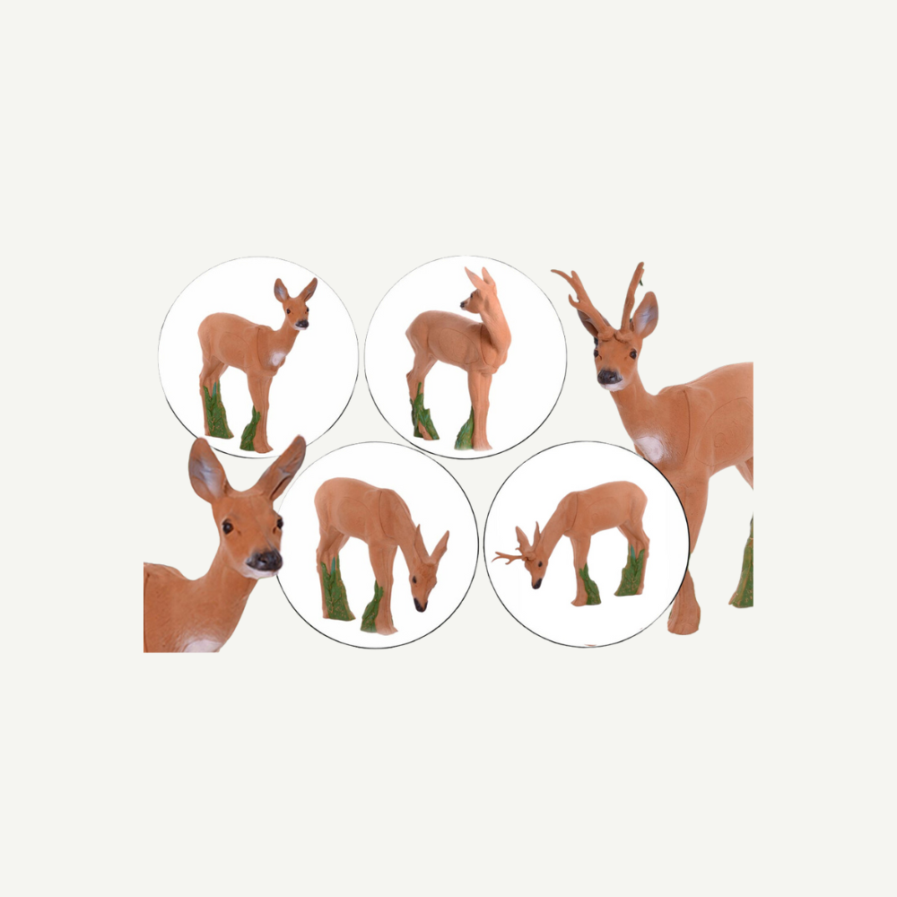 IBB 3D Tier Rehgruppe mit äsendem Rehbock