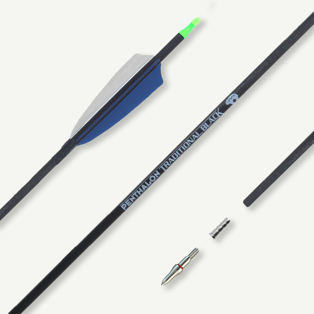Penthalon Carbonpfeile Traditional Black Naturfedern