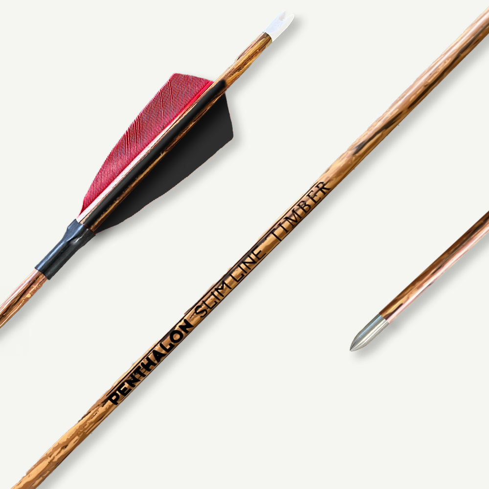 Penthalon Carbonpfeile 40819 Slim Line Timber Naturfedern 1600
