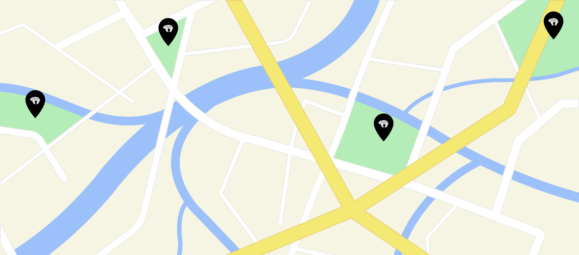 Map der Bearpaw Country Standorte